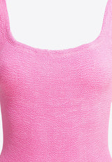 Hunza G Square-Neck Crinkled One-Piece Swimsuit Pink SQUARE NECK SWIMCRINKLEBUBBLEGUM_81317