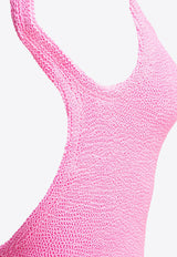 Hunza G Square-Neck Crinkled One-Piece Swimsuit Pink SQUARE NECK SWIMCRINKLEBUBBLEGUM_81317