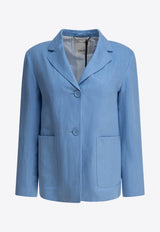 S Max Mara Olivia Single-Breasted Linen Jacket Light Blue 2519041023600OLIVIA003_81279