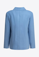 S Max Mara Olivia Single-Breasted Linen Jacket Light Blue 2519041023600OLIVIA003_81279