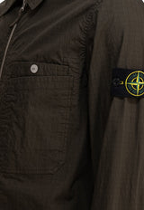 Stone Island Logo Zip-Up Overshirt Green 1200012S0063V0054_81336