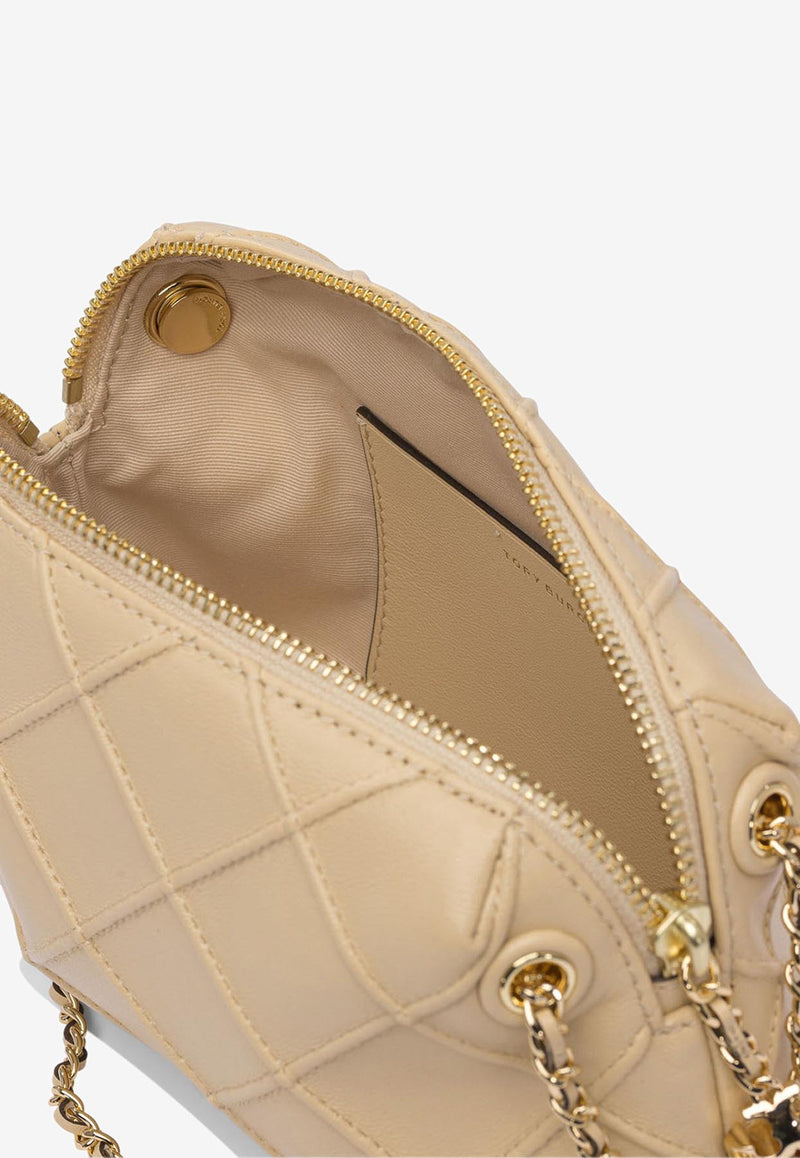 Tory Burch Small Fleming  Quilted Leather Crossbody Bag Beige 169226700_81321