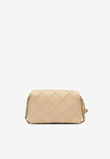 Tory Burch Small Fleming  Quilted Leather Crossbody Bag Beige 169226700_81321