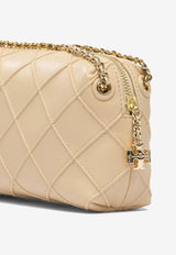 Tory Burch Small Fleming  Quilted Leather Crossbody Bag Beige 169226700_81321