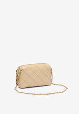 Tory Burch Small Fleming  Quilted Leather Crossbody Bag Beige 169226700_81321