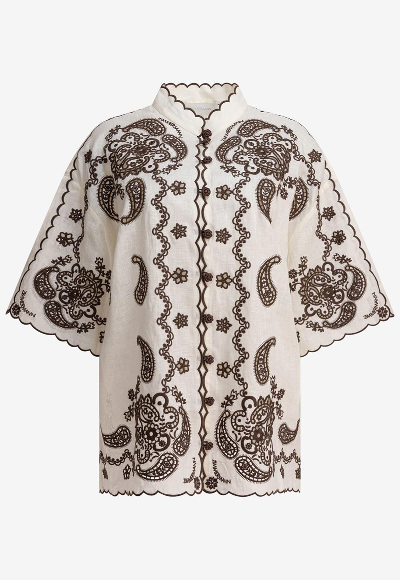 Zimmermann Ascension Embroidered Shirt Beige 3287TSS253IVCH_81246
