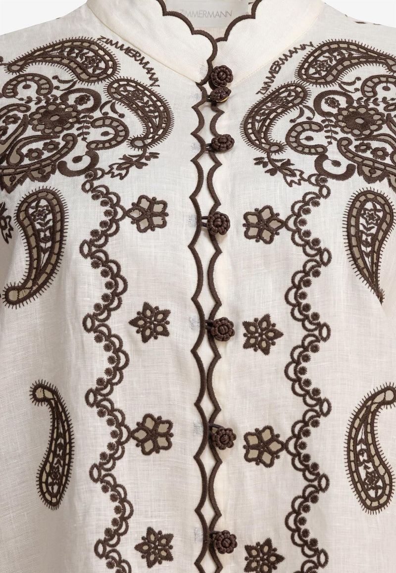 Zimmermann Ascension Embroidered Shirt Beige 3287TSS253IVCH_81246
