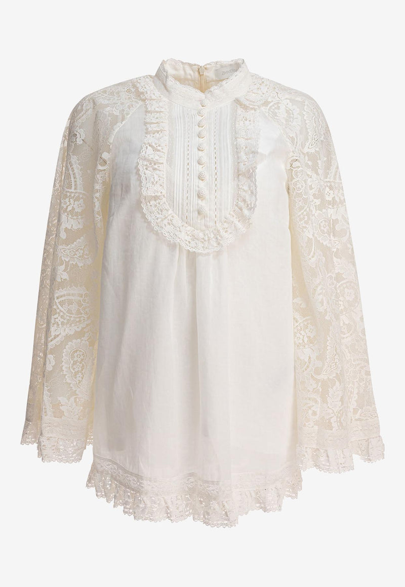 Zimmermann Ascension Lace Yoke Tunic Cream 3421TSS253CRM_81241