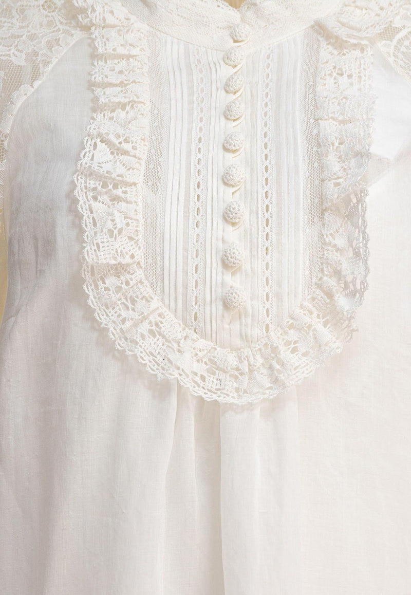 Zimmermann Ascension Lace Yoke Tunic Cream 3421TSS253CRM_81241