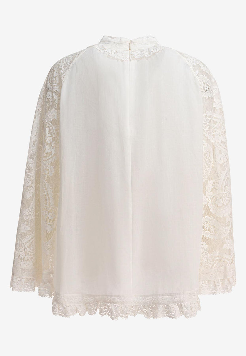 Zimmermann Ascension Lace Yoke Tunic Cream 3421TSS253CRM_81241