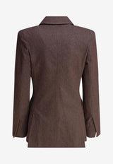 Max Mara Agguati Denim-Effect Blazer  Brown 2511041023600AGGUATI002_81369