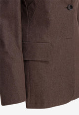 Max Mara Agguati Denim-Effect Blazer  Brown 2511041023600AGGUATI002_81369