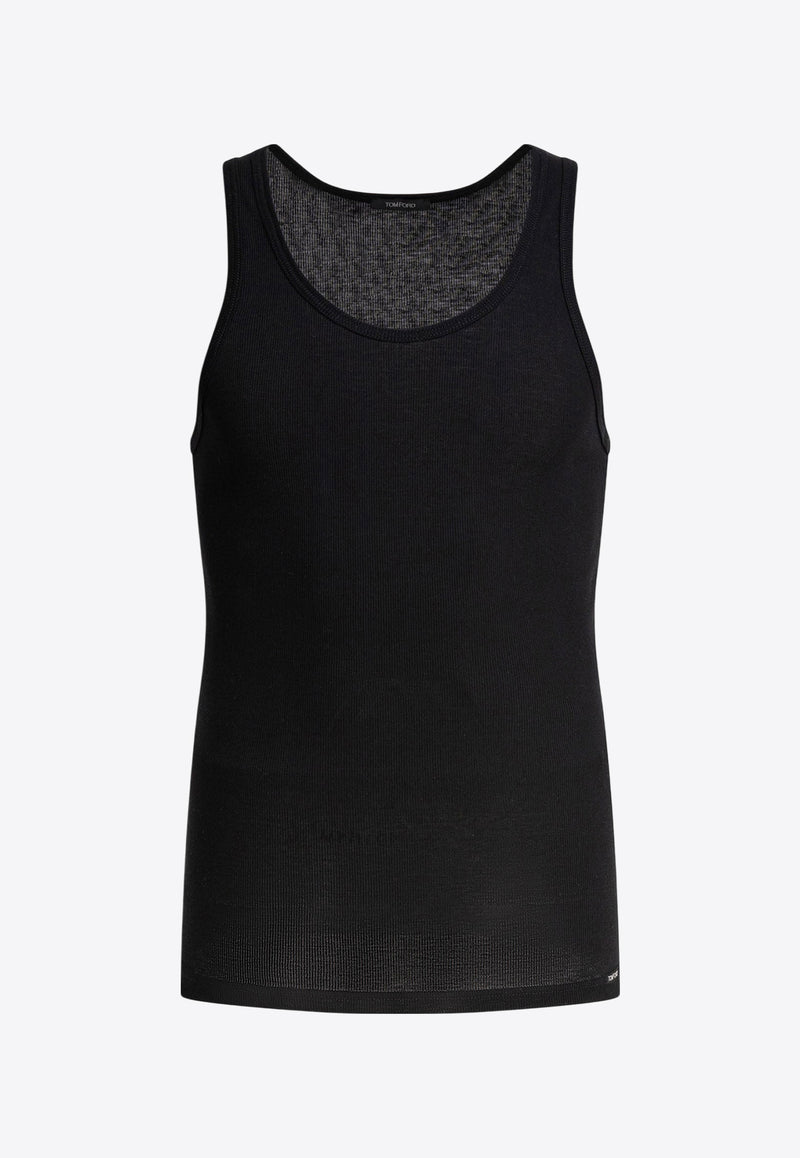 Tom Ford Ribbed Crewneck Tank Top Black T4D101210002_81419