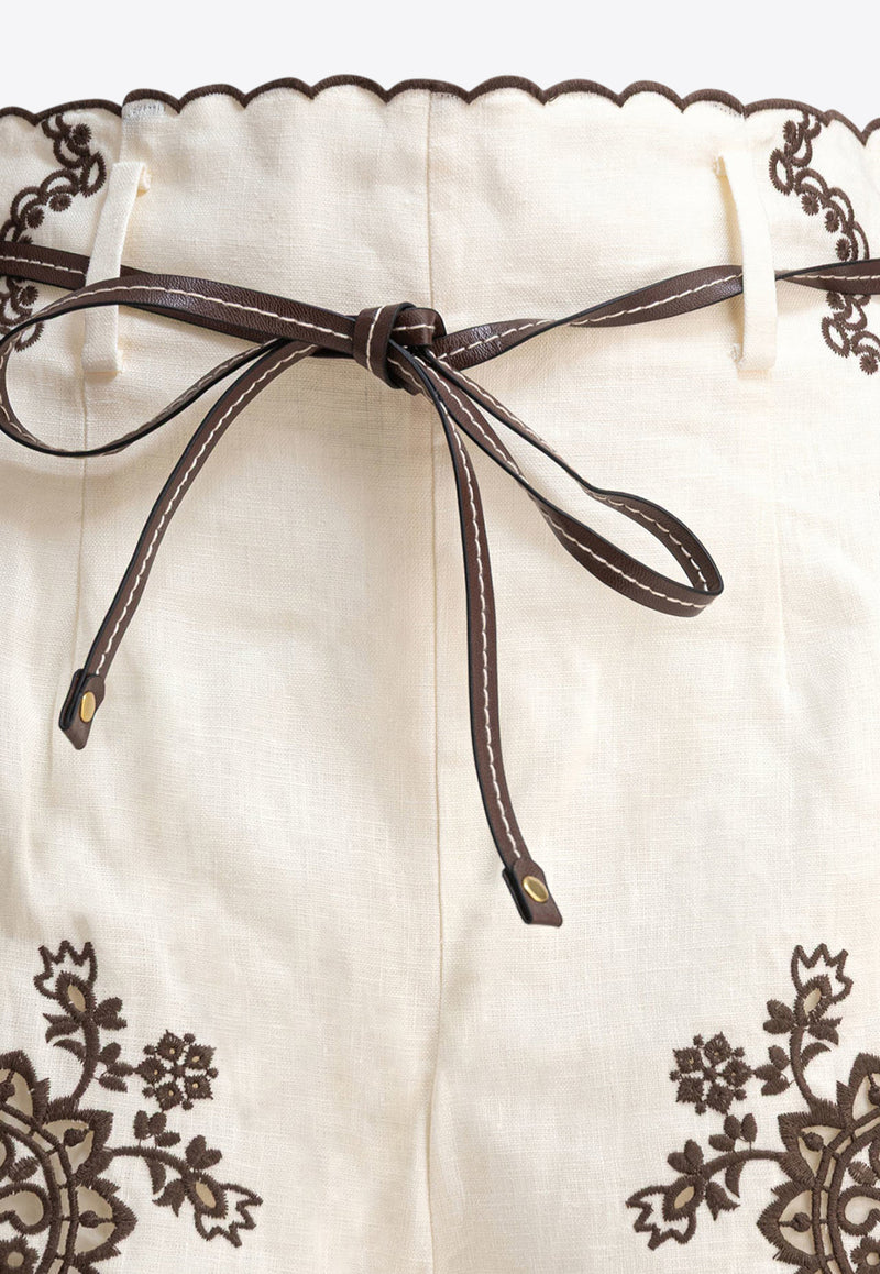 Zimmermann Ascension Embroidered Shorts White 3289ASS253IVCH_81401
