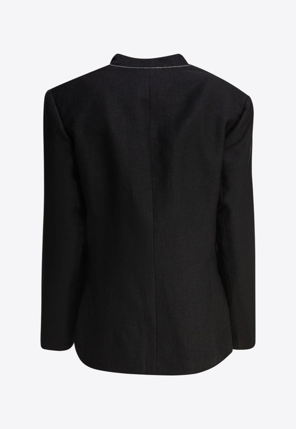 Brunello Cucinelli Single-Breasted Layered Blazer Black MH1262808C101_81433