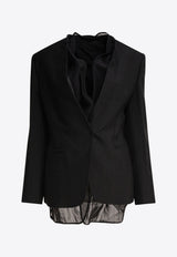 Brunello Cucinelli Single-Breasted Layered Blazer Black MH1262808C101_81433