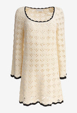 Zimmermann Rhiannon Crochet Knit Mini Dress  Cream 3173DSS251CRBL_81436