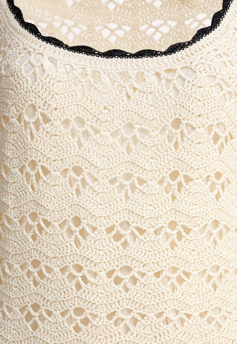 Zimmermann Rhiannon Crochet Knit Mini Dress  Cream 3173DSS251CRBL_81436