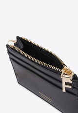 Ferragamo Leather Cardholder with Keychain Black 0779949_81440