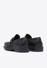 Ferragamo Duglas Gancini Leather Loafers Black 0768108_81444