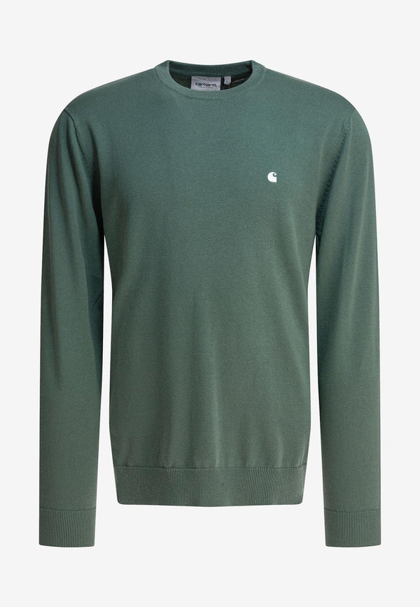 Carhartt Wip Logo Embroidered Ribbed Sweater Green I030332NM.XX_81456