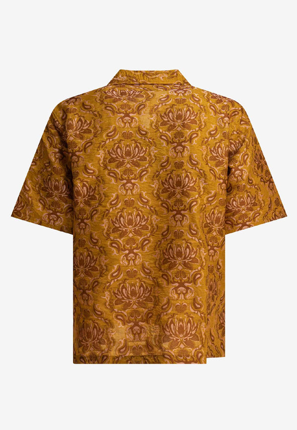 Needles Cabana Floral Shirt Yellow QV430A-MUSTARD_81565
