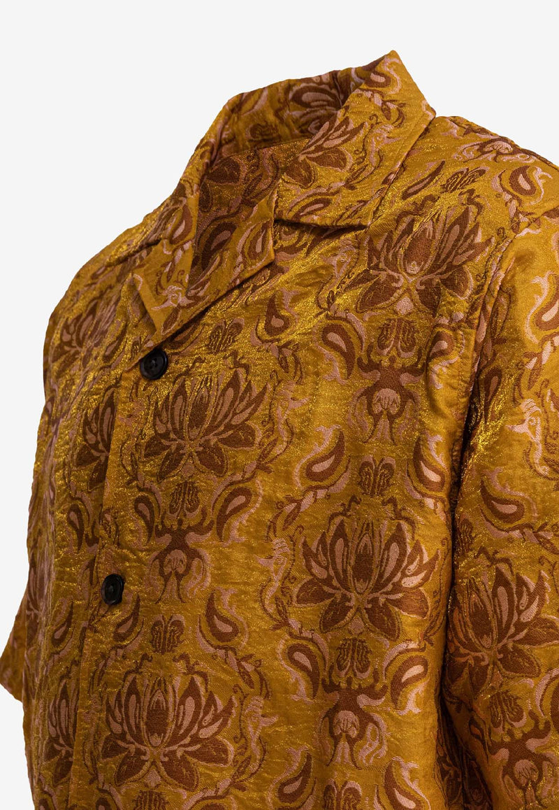 Needles Cabana Floral Shirt Yellow QV430A-MUSTARD_81565