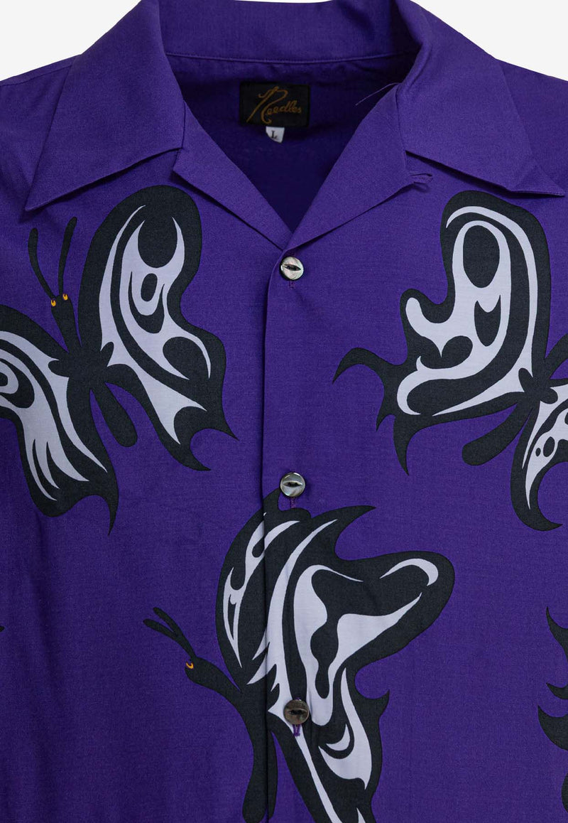 Needles One-Up Buttoned Shirt Purple QV432C-PURPLE_81530