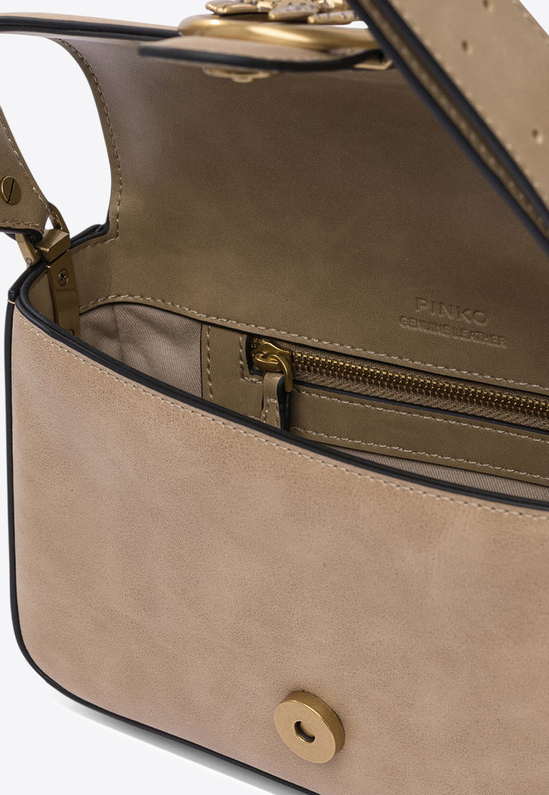 PINKO Mini Love Slouchy Raffia Shoulder Bag Beige 104340A2C2C50Q_81544