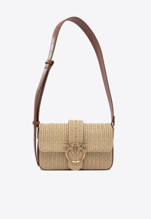 PINKO Mini Love Shoulder Bag in Raffia Beige 104340A2CFC50Q_81558