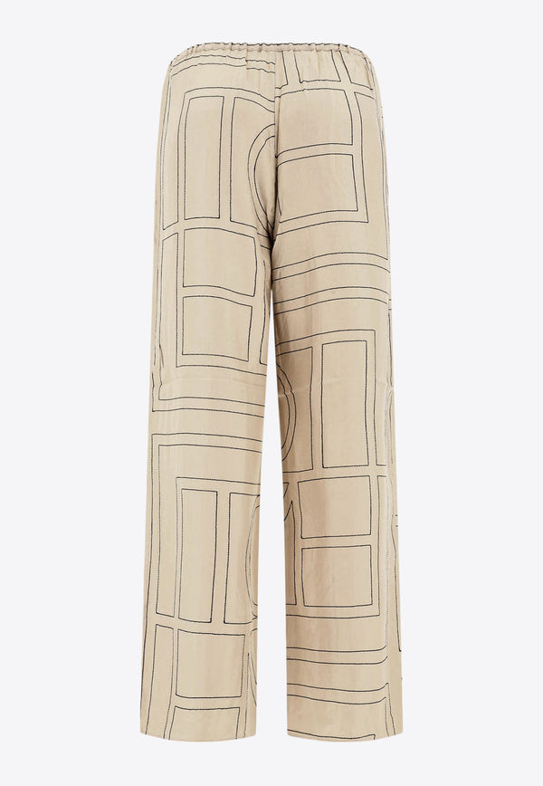 Toteme Monogram Silk Pajama Pants Cream 213-255-707926_81535