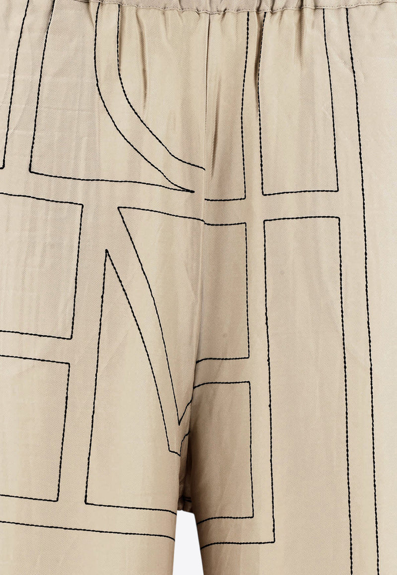 Toteme Monogram Silk Pajama Pants Cream 213-255-707926_81535