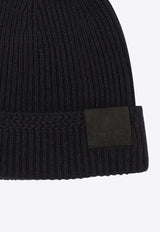 Tom Ford Logo Patch Beanie  Navy KHR005YMK065HB906_81665