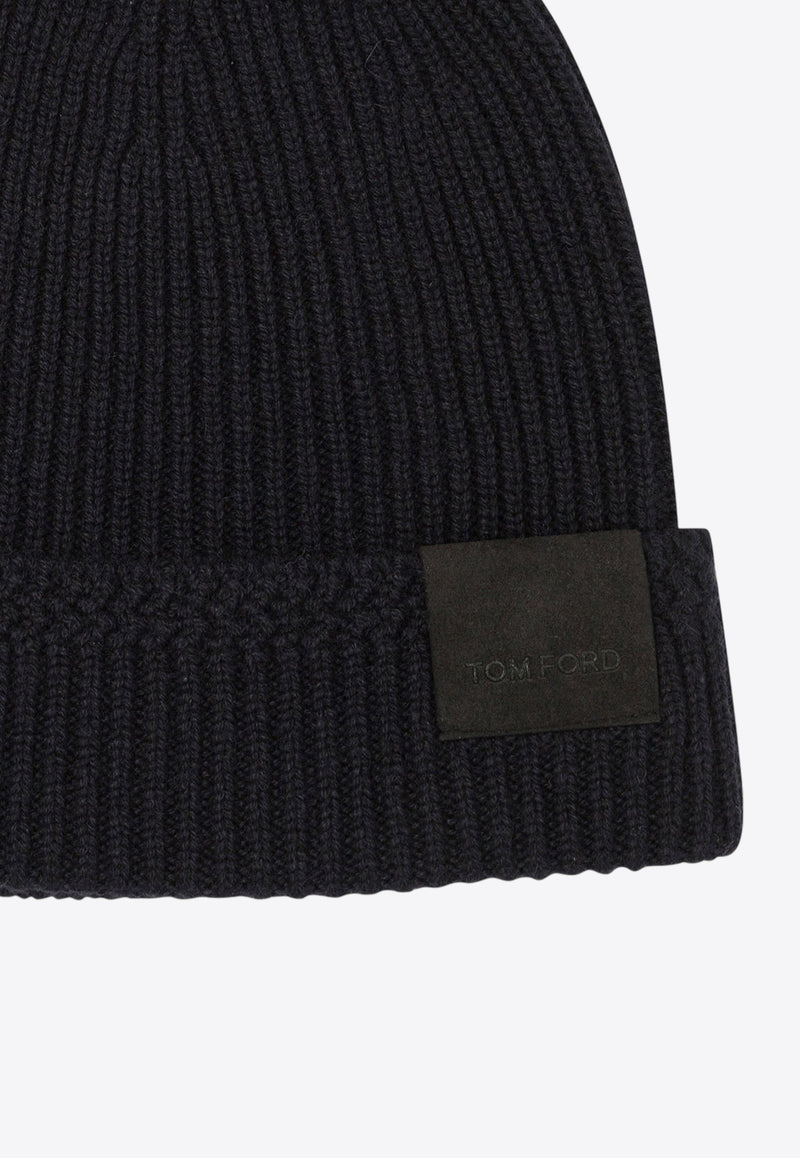 Tom Ford Logo Patch Beanie  Navy KHR005YMK065HB906_81665