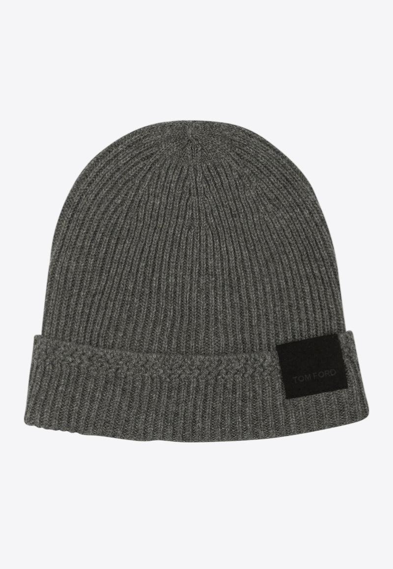 Tom Ford Logo Patch Beanie  Gray KHR005YMK065IG680_81676