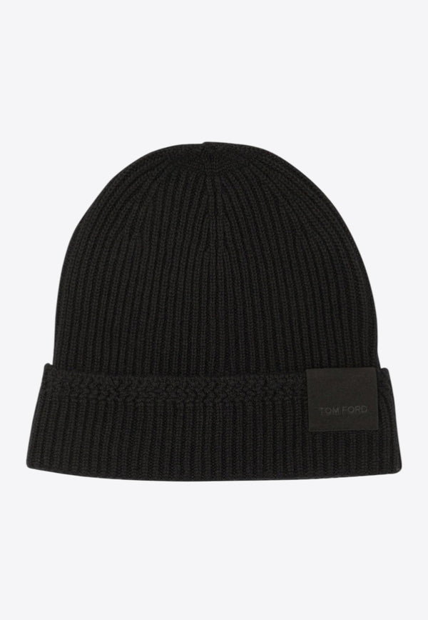 Tom Ford Logo Patch Beanie  Black KHR005YMK065LB999_81662