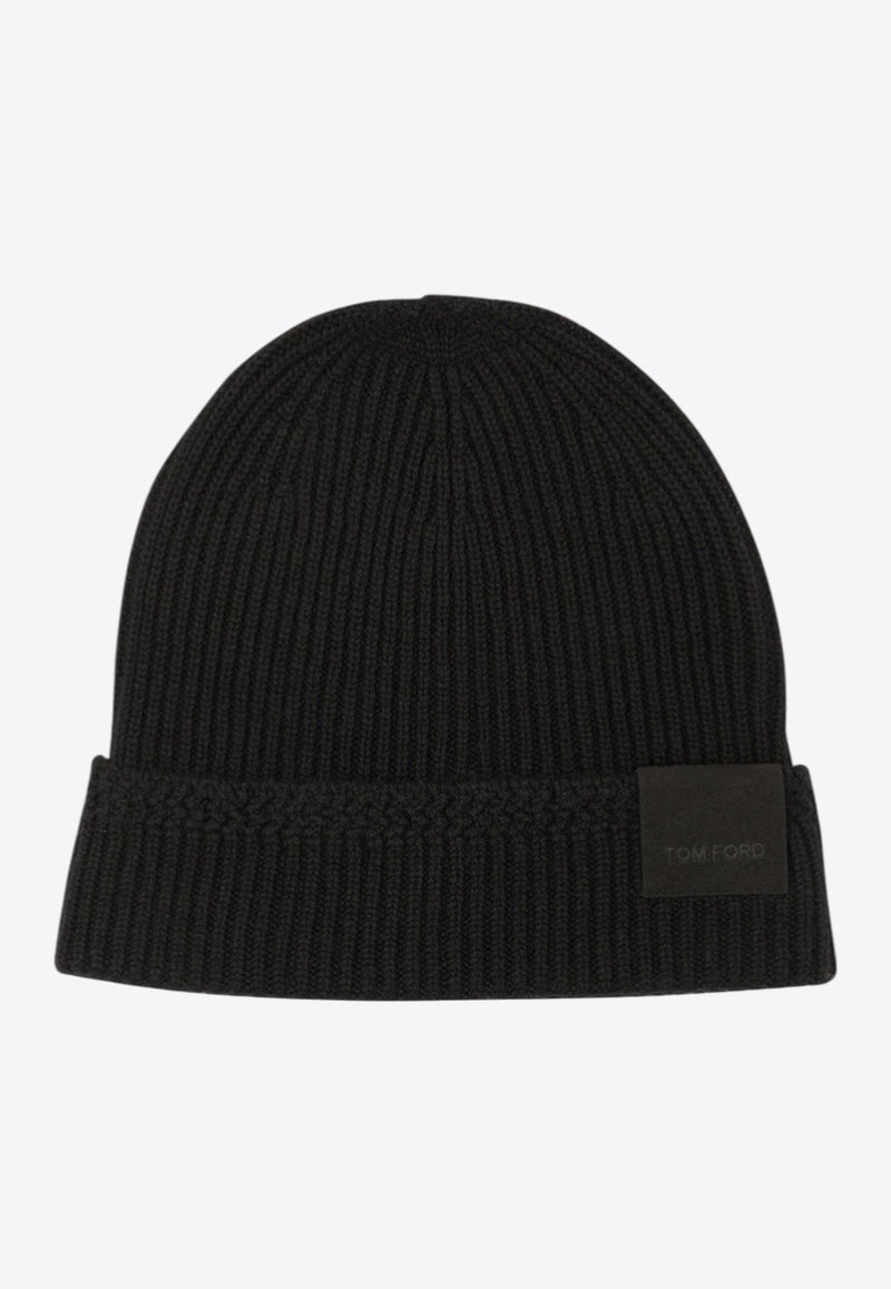 Tom Ford Logo Patch Beanie  Black KHR005YMK065LB999_81662