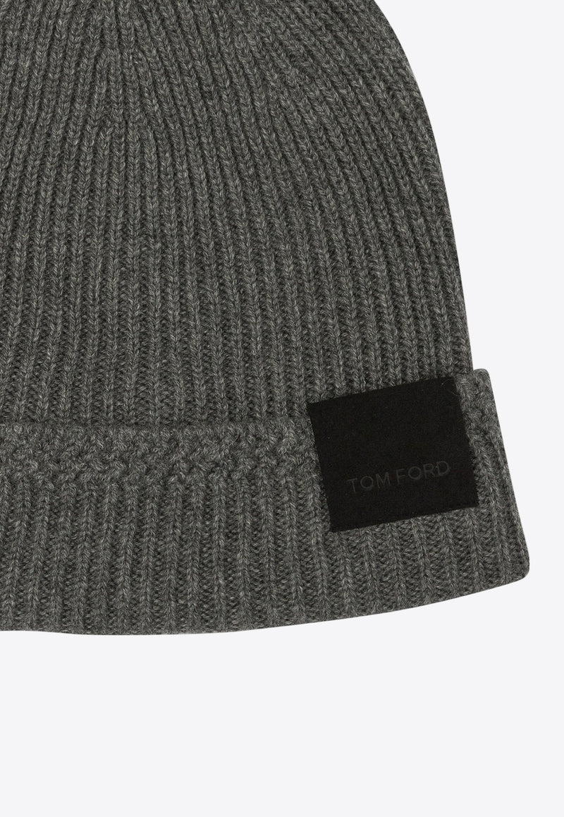 Tom Ford Logo Patch Beanie  Gray KHR005YMK065IG680_81676