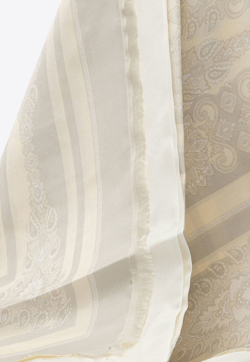 Etro Floral Print Silk Scarf White WAXA0006AK631X0872_81700