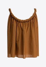 Loulou de Saison Garino Voile Gathered Top Brown GARINOOCHER_81706