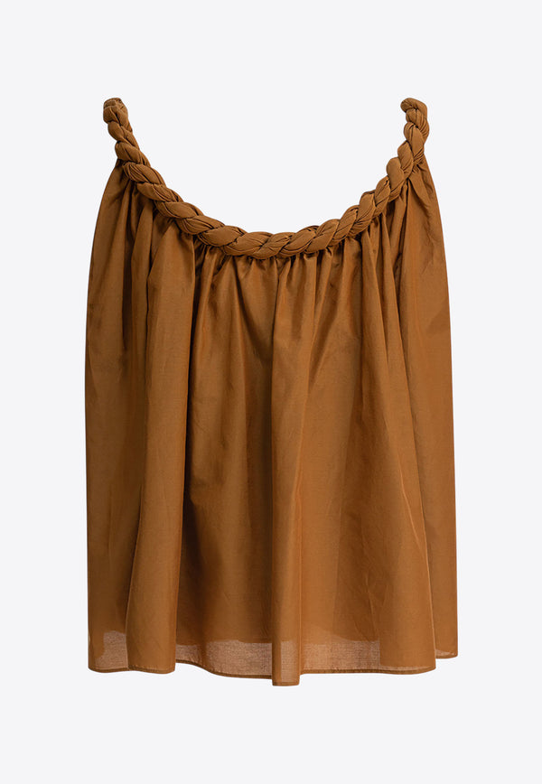 Loulou de Saison Garino Voile Gathered Top Brown GARINOOCHER_81706