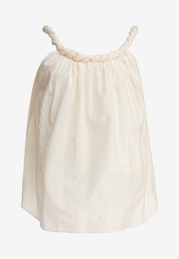 Loulou de Saison Garino Voile Gathered Top Ivory GARINOIVORY_81711