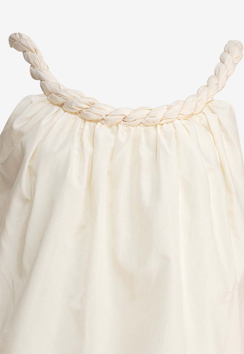 Loulou de Saison Garino Voile Gathered Top Ivory GARINOIVORY_81711