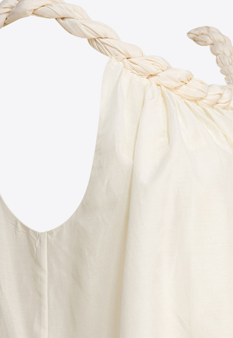 Loulou de Saison Garino Voile Gathered Top Ivory GARINOIVORY_81711