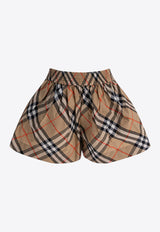 Burberry Kids Girls Elastic-Waist Checked Short Beige 8108021_81919
