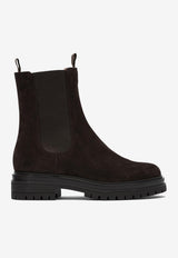 Gianvito Rossi Chester Suede Ankle Boots Dark Brown G7346220GOMMOKA_81929