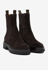 Gianvito Rossi Chester Suede Ankle Boots Dark Brown G7346220GOMMOKA_81929