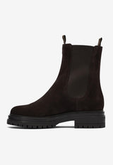 Gianvito Rossi Chester Suede Ankle Boots Dark Brown G7346220GOMMOKA_81929