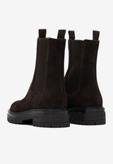 Gianvito Rossi Chester Suede Ankle Boots Dark Brown G7346220GOMMOKA_81929