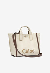 Chloé Carry Raffia-Effect Logo Tote Bag Beige CH25US910P1924P_81945